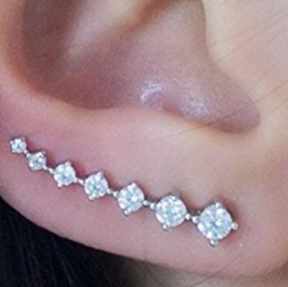  2 for $15 Trendy Earring Climber gold or silver - Picture 1 of 2